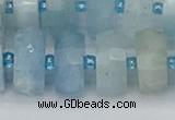 CRB805 15.5 inches 8*16mm faceted rondelle aquamarine beads