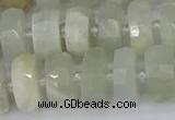 CRB811 15.5 inches 6*12mm faceted rondelle grey moonstone beads