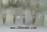 CRB812 15.5 inches 8*14mm faceted rondelle grey moonstone beads