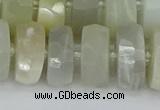 CRB814 15.5 inches 8*18mm faceted rondelle grey moonstone beads