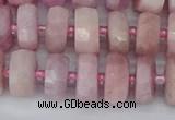 CRB826 15.5 inches 6*10mm faceted rondelle kunzite beads