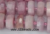 CRB828 15.5 inches 8*14mm faceted rondelle kunzite beads