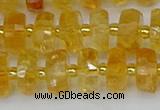 CRB842 15.5 inches 6*10mm faceted rondelle citrine beads