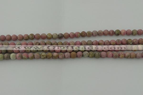 CRC1001 15.5 inches 6mm round matte rhodochrosite gemstone beads