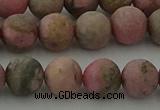 CRC1003 15.5 inches 10mm round matte rhodochrosite gemstone beads