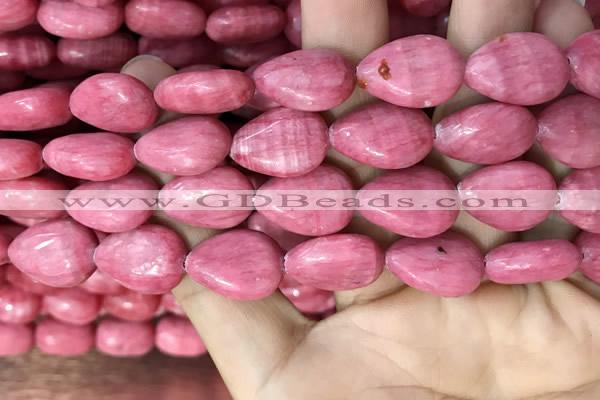 CRC1064 15.5 inches 13*18mm flat teardrop rhodochrosite beads