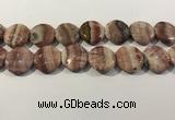 CRC1073 15.5 inches 25mm flat round rhodochrosite beads