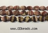 CRC1088 15.5 inches 18*25mm flat teardrop rhodochrosite beads