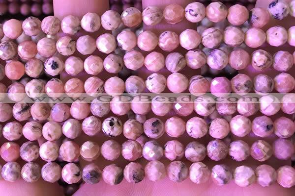 CRC1171 15.5 inches 6mm faceted round rhodochrosite gemstone beads