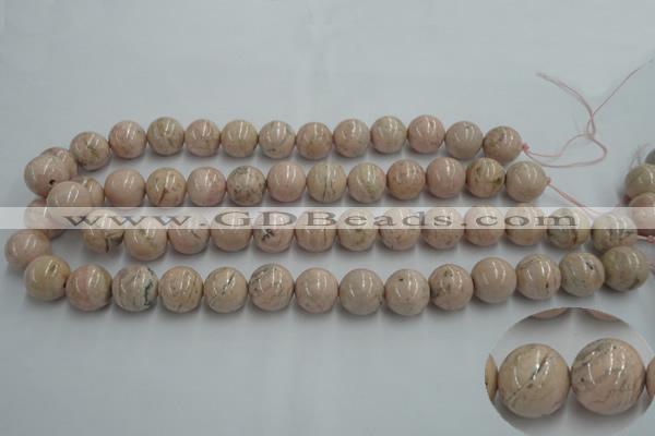 CRC155 15.5 inches 14mm round Argentina rhodochrosite beads