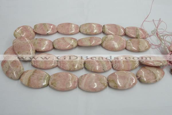 CRC157 15.5 inches 25*35mm flat drum Argentina rhodochrosite beads