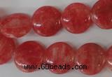 CRC24 15.5 inches 16mm flat round dyed rhodochrosite gemstone beads