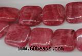 CRC28 15.5 inches 14*14mm square dyed rhodochrosite gemstone beads