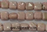 CRC301 15.5 inches 10*10mm square Peru rhodochrosite beads