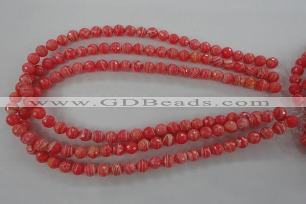 CRC403 15.5 inches 10mm faceted round synthetic rhodochrosite beads