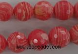 CRC405 15.5 inches 14mm faceted round synthetic rhodochrosite beads