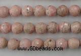 CRC452 15.5 inches 8mm faceted round Argentina rhodochrosite beads