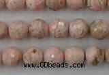 CRC455 15.5 inches 14mm faceted round Argentina rhodochrosite beads