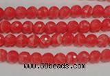 CRC511 15.5 inches 6mm faceted round synthetic rhodochrosite beads