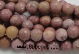 CRC58 15.5 inches 8mm faceted round rhodochrosite gemstone beads