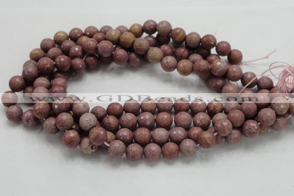 CRC60 15.5 inches 12mm faceted round rhodochrosite gemstone beads