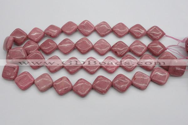 CRC685 15.5 inches 18*18mm diamond rhodochrosite beads wholesale