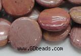 CRC74 15.5 inches 20mm flat round rhodochrosite gemstone beads