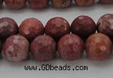 CRC804 15.5 inches 12mm faceted round Brazilian rhodochrosite beads