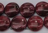 CRC817 15.5 inches 18mm flat round Brazilian rhodochrosite beads