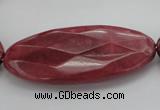 CRC862 15.5 inches 25*50mm faceted oval Brazilian rhodochrosite beads