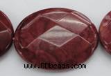 CRC863 15.5 inches 30*40mm faceted oval Brazilian rhodochrosite beads