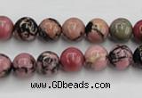 CRD02 15.5 inches 8mm round natural rhodonite gemstone beads