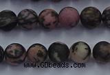 CRD24 15.5 inches 6mm round matte rhodonite beads wholesale