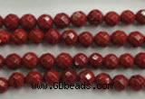 CRE152 15.5 inches 6mm faceted round red jasper beads wholesale