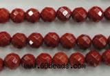 CRE153 15.5 inches 8mm faceted round red jasper beads wholesale