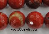 CRE159 15.5 inches 20mm faceted round red jasper beads wholesale