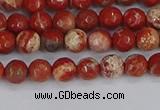 CRE330 15.5 inches 4mm faceted round red jasper beads