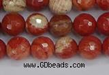 CRE332 15.5 inches 8mm faceted round red jasper beads