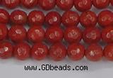 CRE338 15.5 inches 4mm faceted round red jasper beads