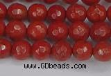 CRE339 15.5 inches 6mm faceted round red jasper beads