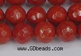 CRE342 15.5 inches 12mm faceted round red jasper beads