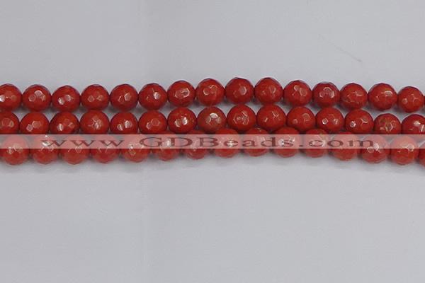 CRE342 15.5 inches 12mm faceted round red jasper beads