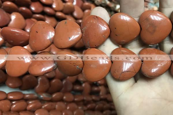 CRE67 15.5 inches 20*23mm heart red jasper beads wholesale