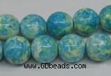 CRF105 15.5 inches 14mm round dyed rain flower stone beads wholesale