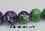 CRF11 15.5 inches multi sizes round dyed rain flower stone beads