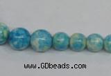 CRF111 15.5 inches 6mm - 14mm round dyed rain flower stone beads