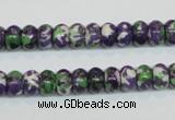 CRF14 15.5 inches 5*8mm rondelle dyed rain flower stone beads wholesale