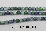 CRF150 15.5 inches 4mm round dyed rain flower stone beads wholesale