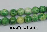 CRF182 15.5 inches 8mm round dyed rain flower stone beads wholesale