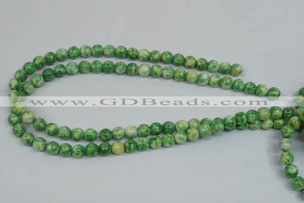 CRF182 15.5 inches 8mm round dyed rain flower stone beads wholesale